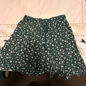 Princess Polly Green Flower Skirt